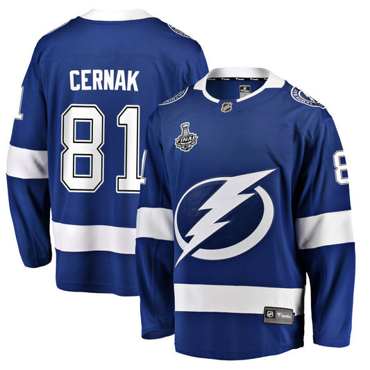Erik Cernak Tampa Bay Lightning Fanatics Branded 2021 Stanley Cup Champions Home Breakaway Jersey - Blue