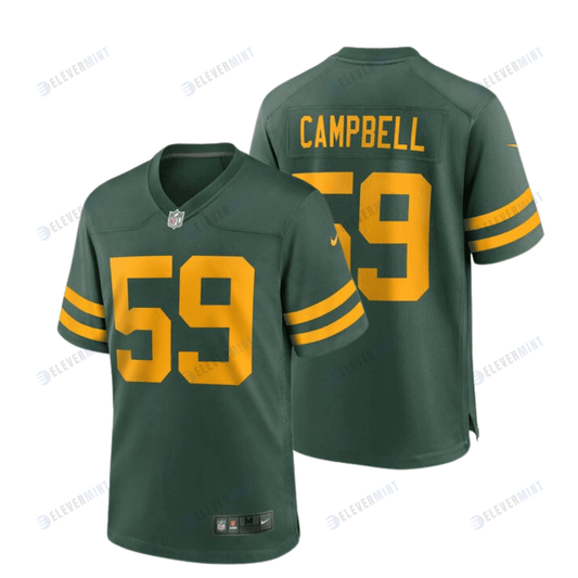 De'Vondre Campbell 59 Green Bay Packers 50s Classic Men Game Jersey - Green & Gold