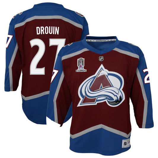 Jonathan Drouin Colorado Avalanche Youth Home 2022 Stanley Cup Champions Premier Jersey - Burgundy