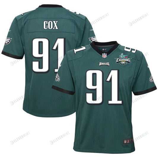Fletcher Cox 91 Philadelphia Eagles Super Bowl LVII Champions 2 Stars 2 Stars Youth Game Jersey - Black