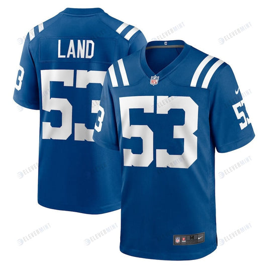 Isaiah Land 53 Indianapolis Colts Men Team Game Jersey - Royal