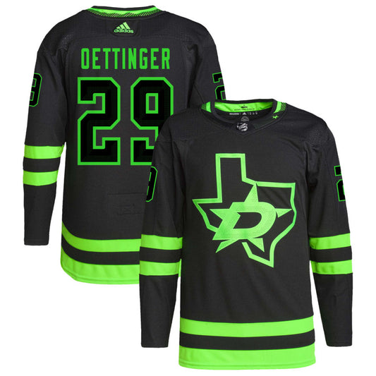 Jake Oettinger Dallas Stars adidas Alternate Primegreen Authentic Pro Jersey - Black