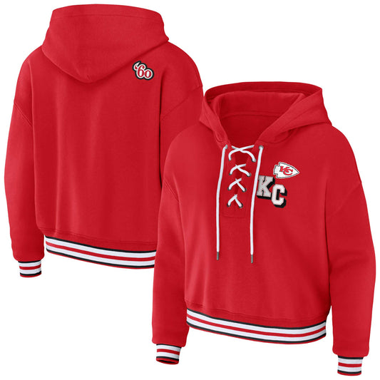 Kansas City Chiefs WEAR by Erin Andrews Women's Lace-Up Pullover Hoodie - Red