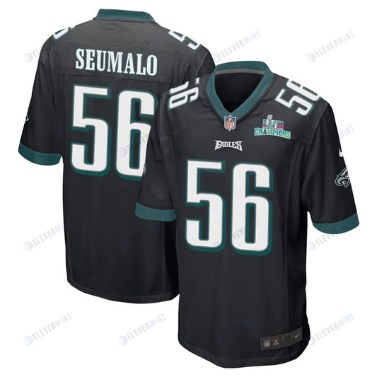 Isaac Seumalo 56 Philadelphia Eagles Super Bowl LVII Champions Men Game Jersey - Black