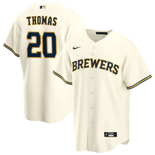 Gorman Thomas Milwaukee Brewers Nike Home RetiredReplica Jersey - Cream