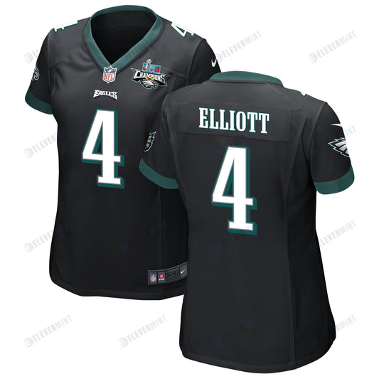 Jake Elliott 4 Philadelphia Eagles Super Bowl LVII Champions 2 Stars Women Game Jersey - Black