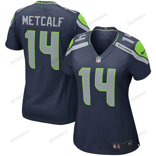 DK Metcalf 14 Seattle Seahawks Women Game Jersey - College Navy