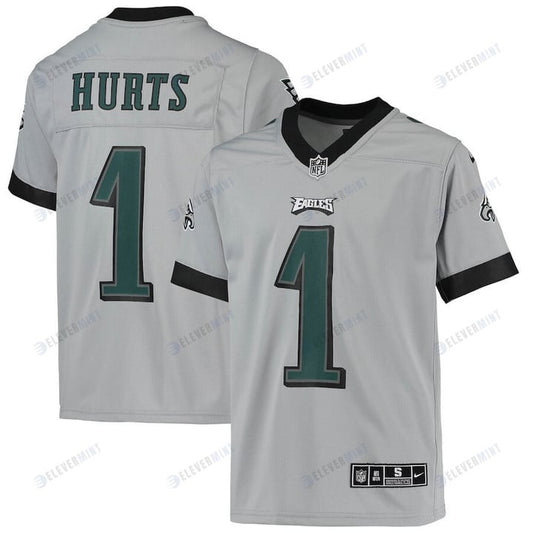 Jalen Hurts 1 Philadelphia Eagles Youth Youth Inverted Team Game Jersey - Silver