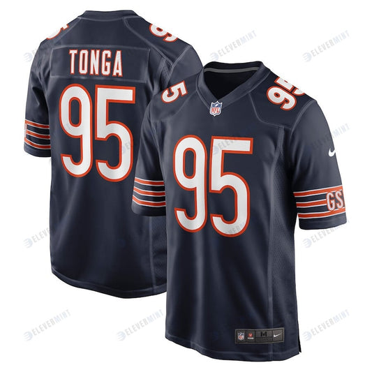 Khyiris Tonga 95 Chicago Bears Men Game Jersey - Navy
