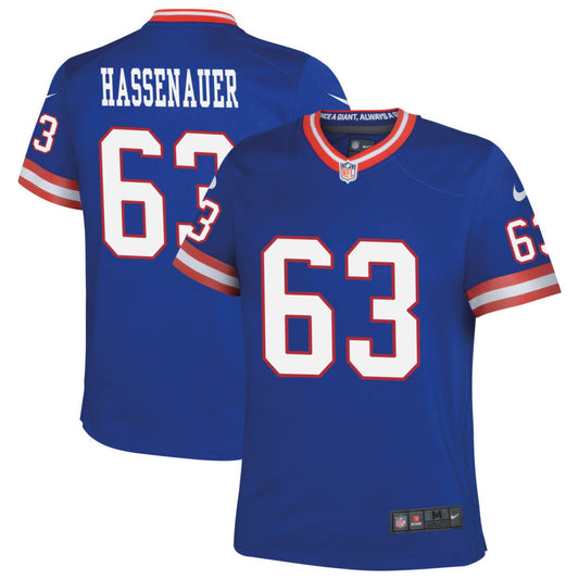 J.C. Hassenauer New York Giants Nike Youth Classic Game Jersey - Royal