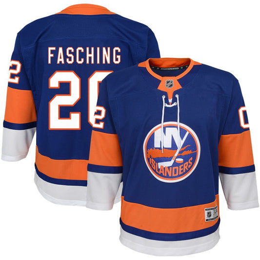 Hudson Fasching New York Islanders Youth Home Premier Jersey - Blue