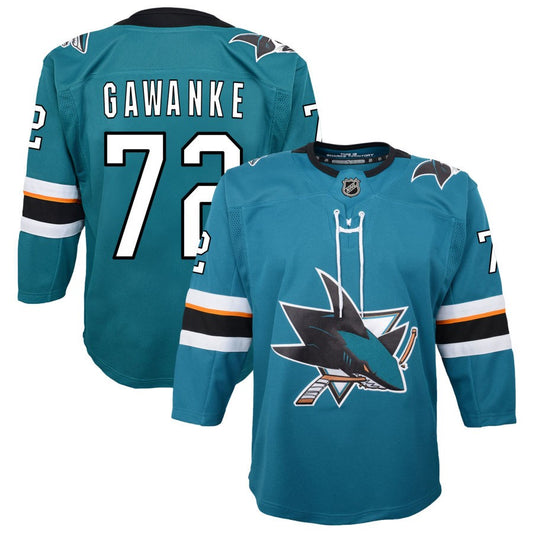 Leon Gawanke San Jose Sharks Youth 2019/20 Home Premier Jersey - Teal