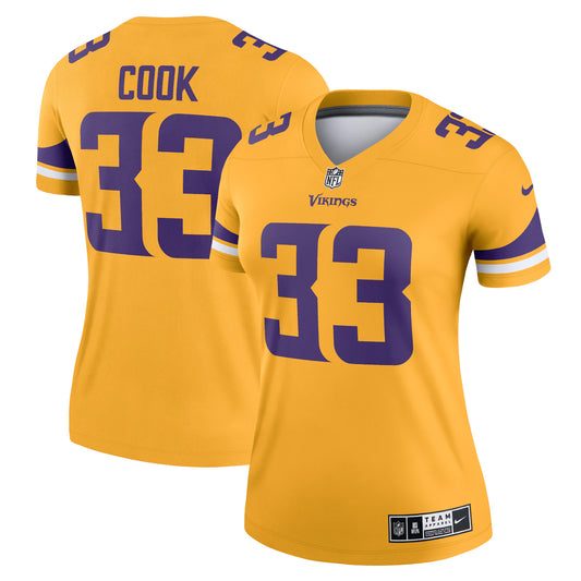 Dalvin Cook Minnesota Vikings Nike Women's Inverted Legend Jersey - Gold