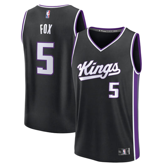 De'Aaron Fox Sacramento Kings Fanatics Branded 2023/24 Fast Break Replica Jersey - Icon Edition - Black