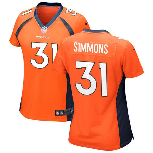 Justin Simmons Denver Broncos Nike Women's Game Jersey - Orange