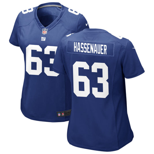 J.C. Hassenauer New York Giants Nike Women's Jersey - Royal