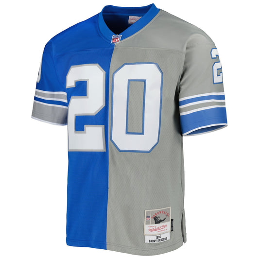 Men's Barry Sanders Mitchell & Ness Lions 1996 Split Legacy Replica Jersey - Silver