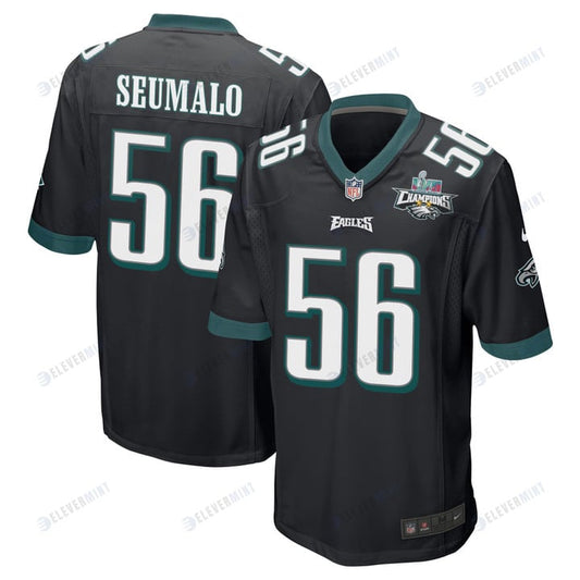 Isaac Seumalo 56 Philadelphia Eagles Super Bowl LVII Champions 2 Stars Men Game Jersey - Black