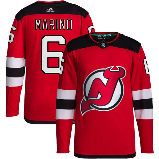 John Marino New Jersey Devils adidas Home Primegreen Authentic Pro Jersey - Red
