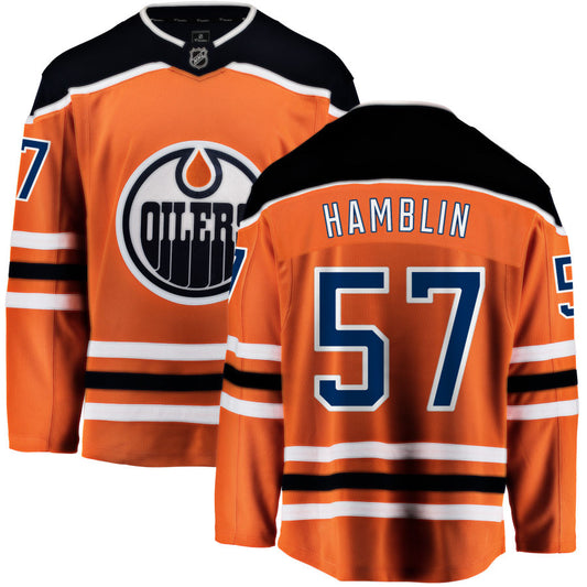 James Hamblin Edmonton Oilers Fanatics Branded Home Breakaway Jersey - Orange
