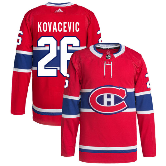 Johnathan Kovacevic Montreal Canadiens adidas Home Primegreen Authentic Pro Jersey - Red