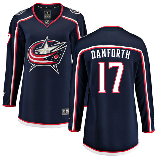 Justin Danforth Columbus Blue Jackets Fanatics Branded Women's Home Breakaway Jersey - Navy