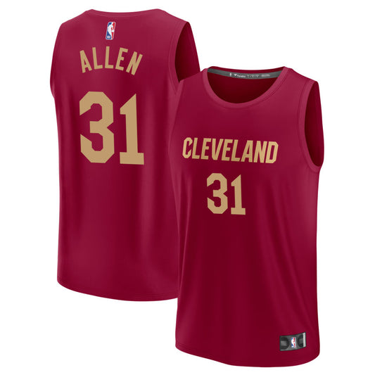 Jarrett Allen  Cleveland Cavaliers Fanatics Branded Youth Fast Break Jersey - Maroon - Icon Edition